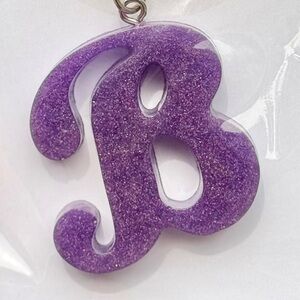 Beautiful Shimmery Purple “B” Keychain